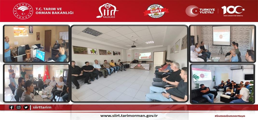 Siirt İlçe Tarım ve Orman Müdürlükleri Personellerine  “Tarımda Planlı Üretim ve Yeni Destekleme Modeli” Konularında Eğitimler Düzenlendi.